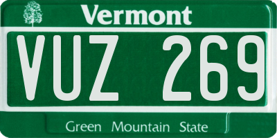 VT license plate VUZ269