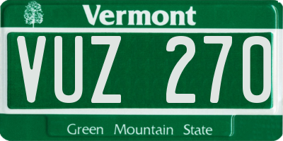 VT license plate VUZ270