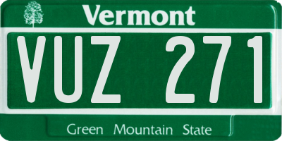 VT license plate VUZ271