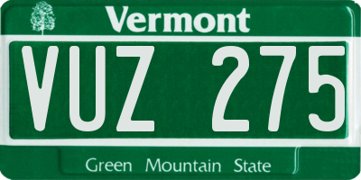 VT license plate VUZ275