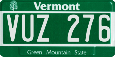VT license plate VUZ276