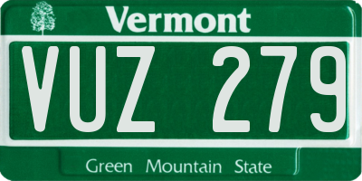 VT license plate VUZ279