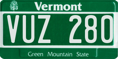 VT license plate VUZ280