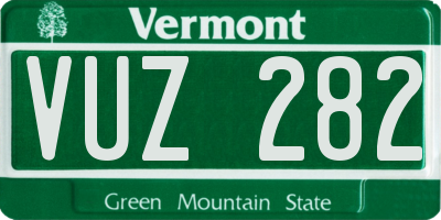 VT license plate VUZ282