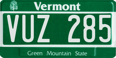 VT license plate VUZ285