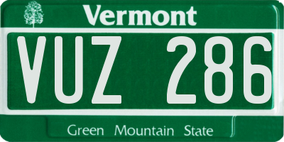 VT license plate VUZ286