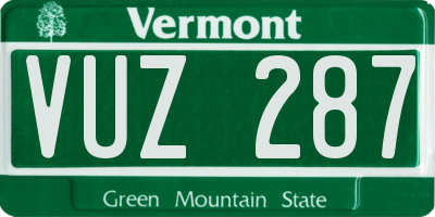 VT license plate VUZ287