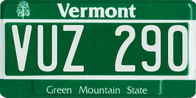 VT license plate VUZ290