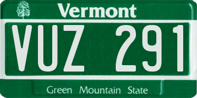 VT license plate VUZ291