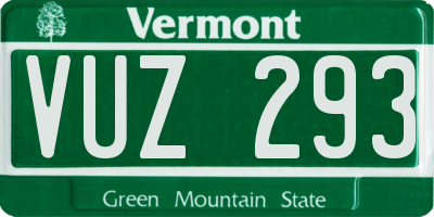 VT license plate VUZ293