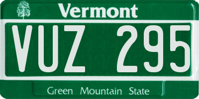 VT license plate VUZ295