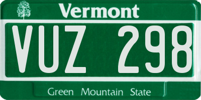 VT license plate VUZ298