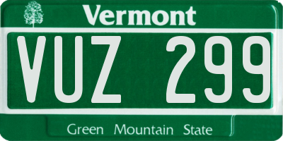 VT license plate VUZ299