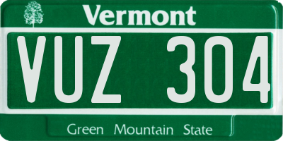VT license plate VUZ304