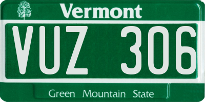VT license plate VUZ306