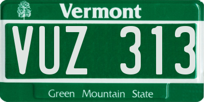 VT license plate VUZ313