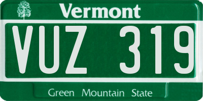 VT license plate VUZ319