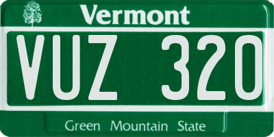VT license plate VUZ320