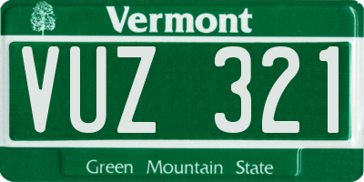 VT license plate VUZ321