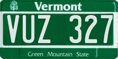 VT license plate VUZ327
