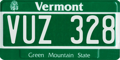 VT license plate VUZ328