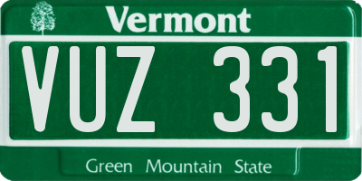 VT license plate VUZ331