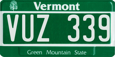 VT license plate VUZ339