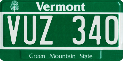 VT license plate VUZ340