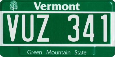 VT license plate VUZ341