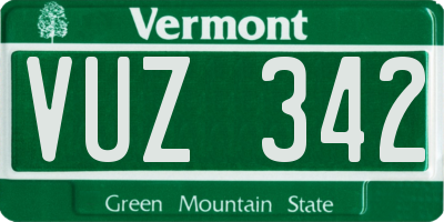 VT license plate VUZ342