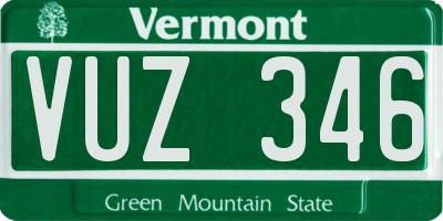 VT license plate VUZ346