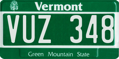 VT license plate VUZ348