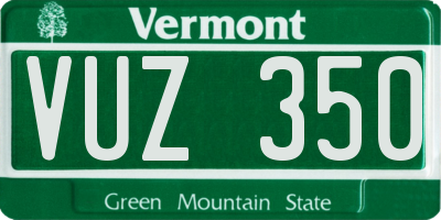 VT license plate VUZ350
