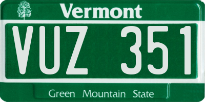 VT license plate VUZ351