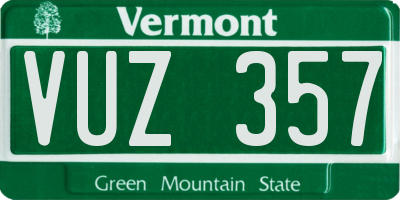 VT license plate VUZ357
