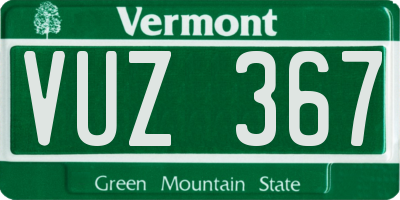 VT license plate VUZ367