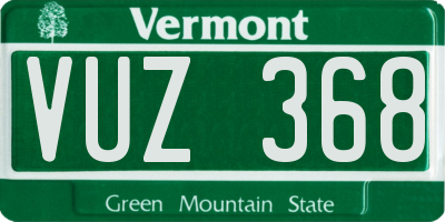 VT license plate VUZ368