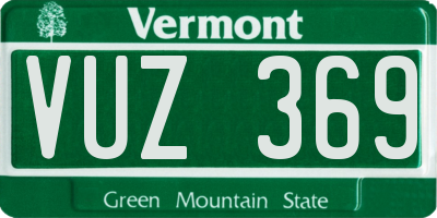 VT license plate VUZ369