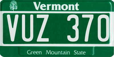 VT license plate VUZ370