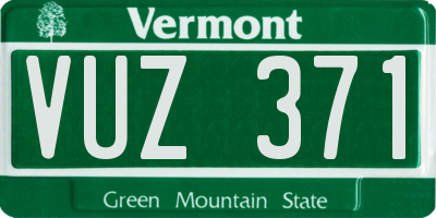 VT license plate VUZ371