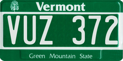VT license plate VUZ372