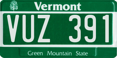 VT license plate VUZ391