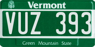 VT license plate VUZ393