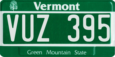 VT license plate VUZ395