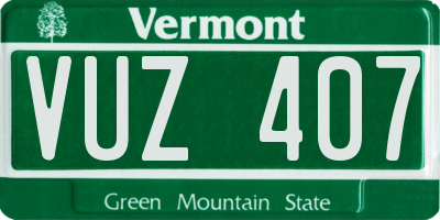 VT license plate VUZ407