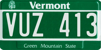 VT license plate VUZ413