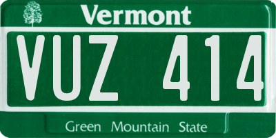 VT license plate VUZ414