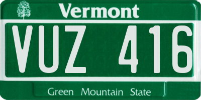 VT license plate VUZ416