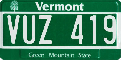 VT license plate VUZ419
