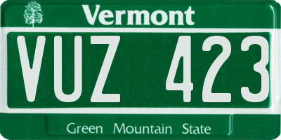VT license plate VUZ423